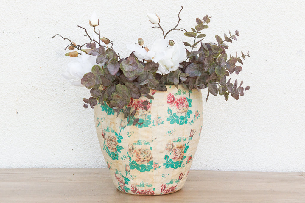 Botanical Art Vintage Mongolian Basket