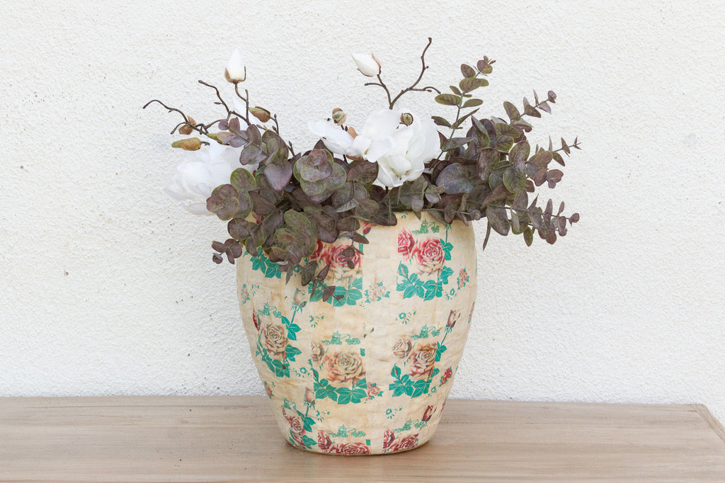 Botanical Art Vintage Mongolian Basket