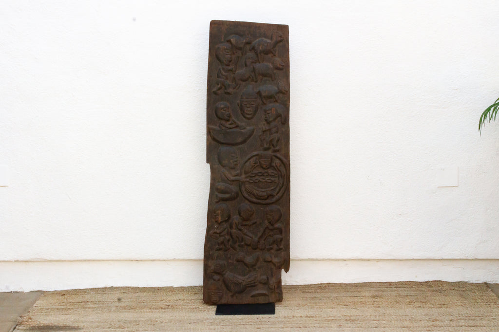 Ancient Carved Yoruba Figurative African Door (Trade)