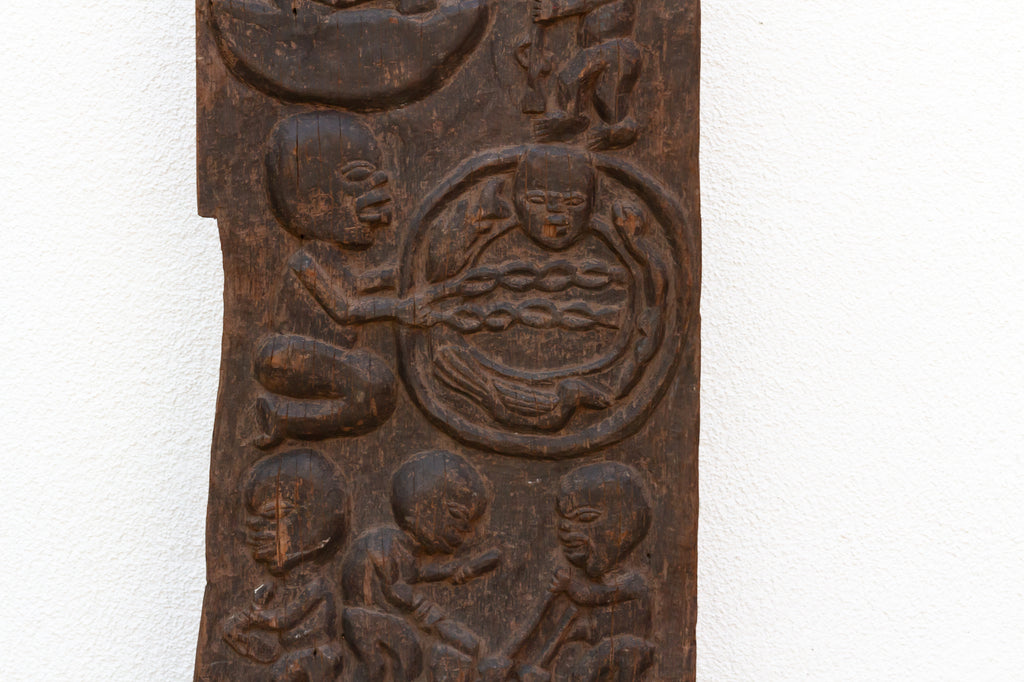 Ancient Carved Yoruba Figurative African Door (Trade)
