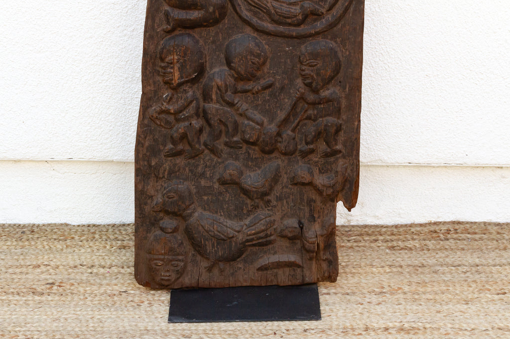 Ancient Carved Yoruba Figurative African Door (Trade)