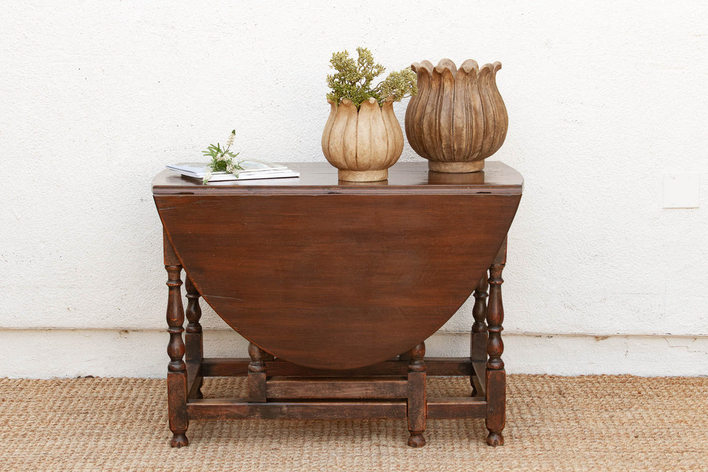 Antique English Oak Gateleg Drop Leaf Table