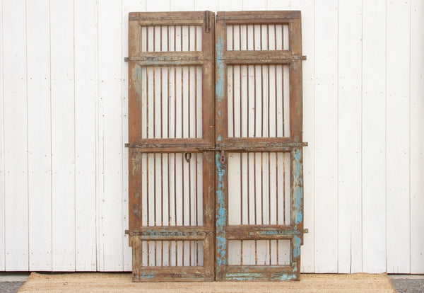 Antique Teak & Iron Garden Doors