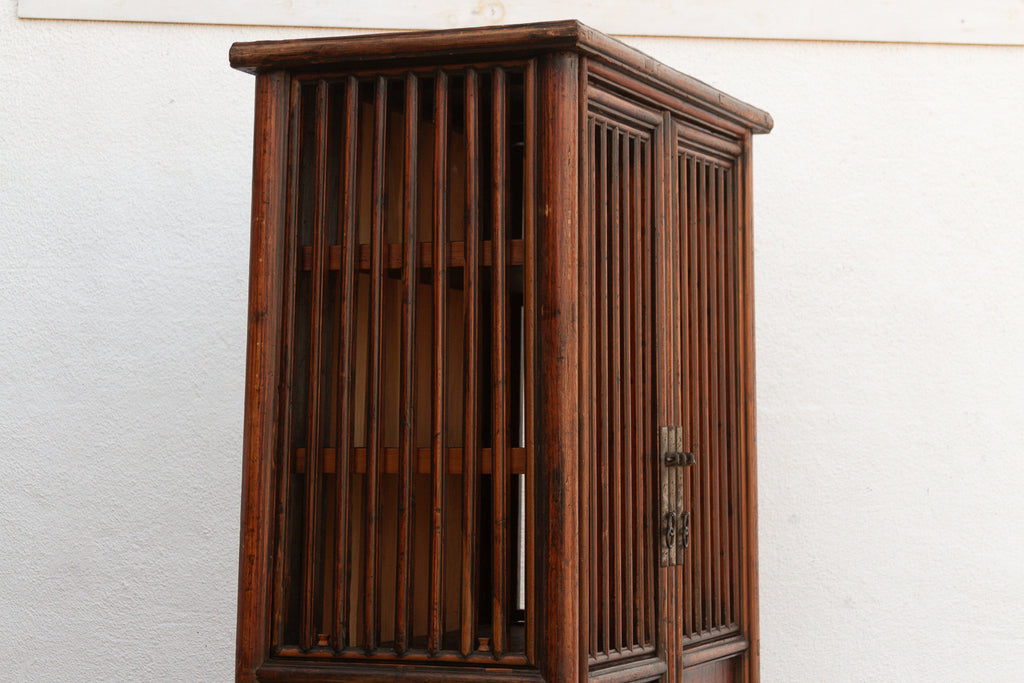 Tall Antique Chinese Lattice Noodle Cabinet