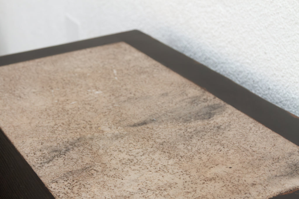 20th Century Black Lacquer Stone Top Console