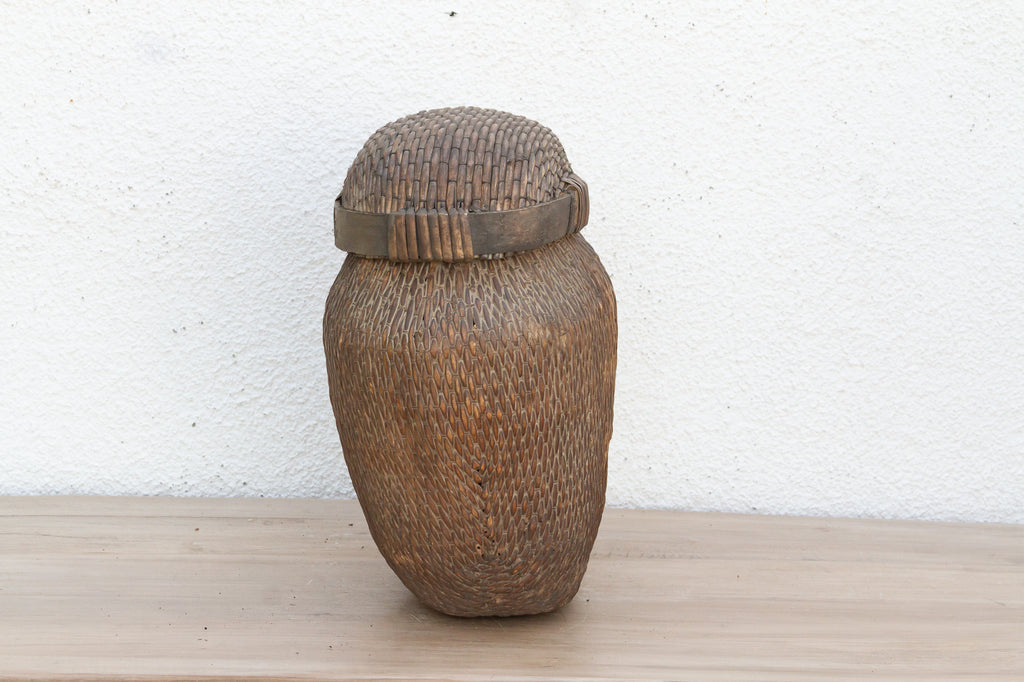 Handwoven Village Lidded Basket