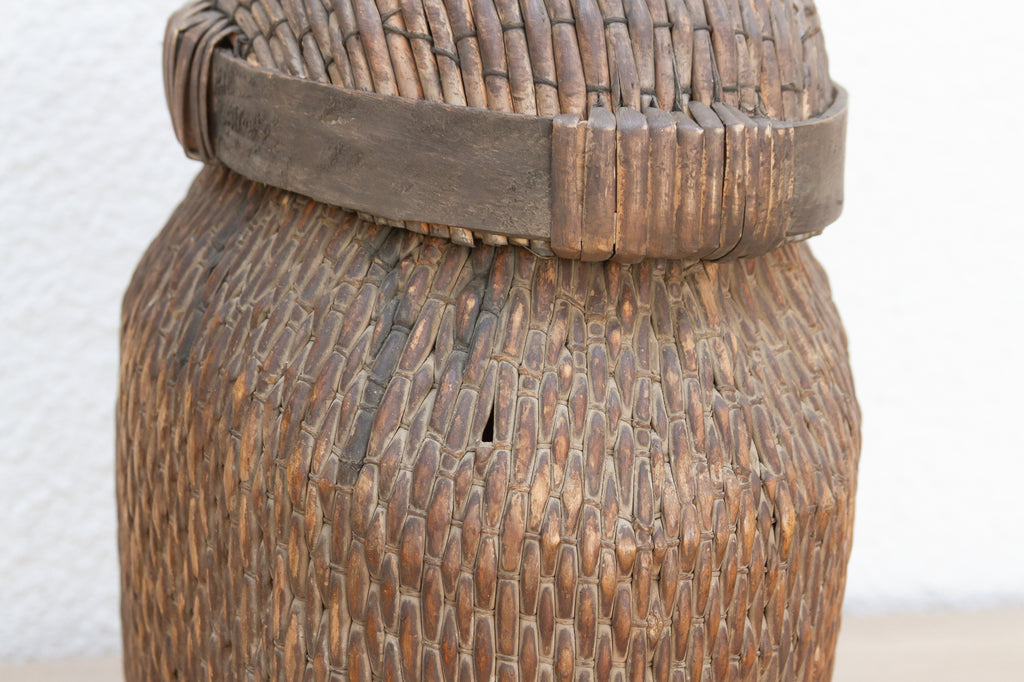 Handwoven Village Lidded Basket