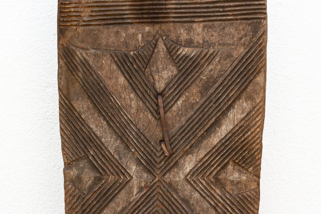 Patinated Antique Carved Geometric Door (Trade)