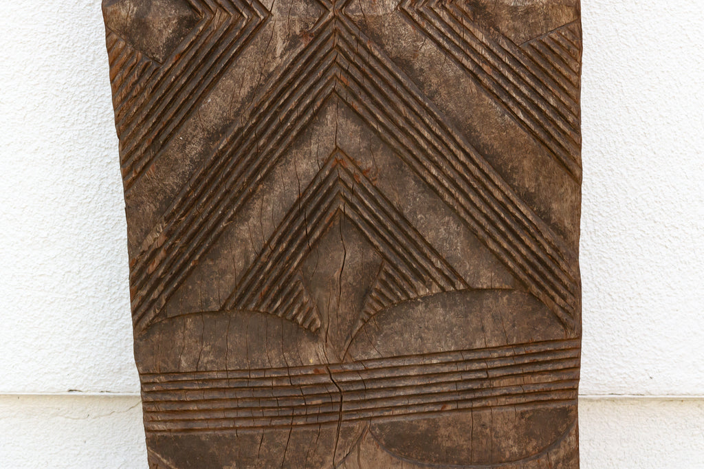 Patinated Antique Carved Geometric Door (Trade)