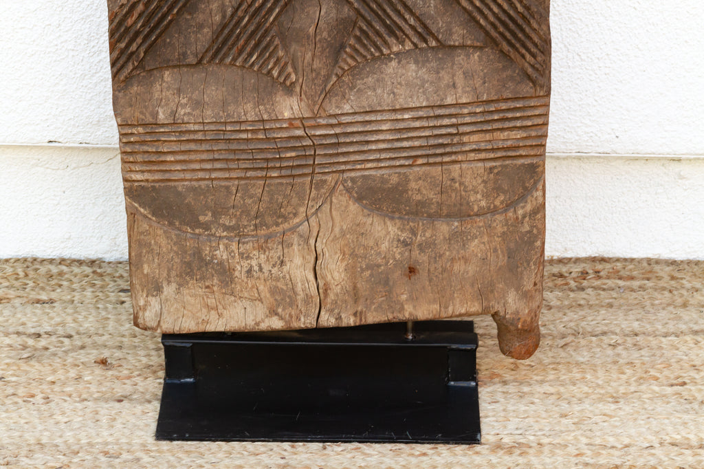 Patinated Antique Carved Geometric Door (Trade)