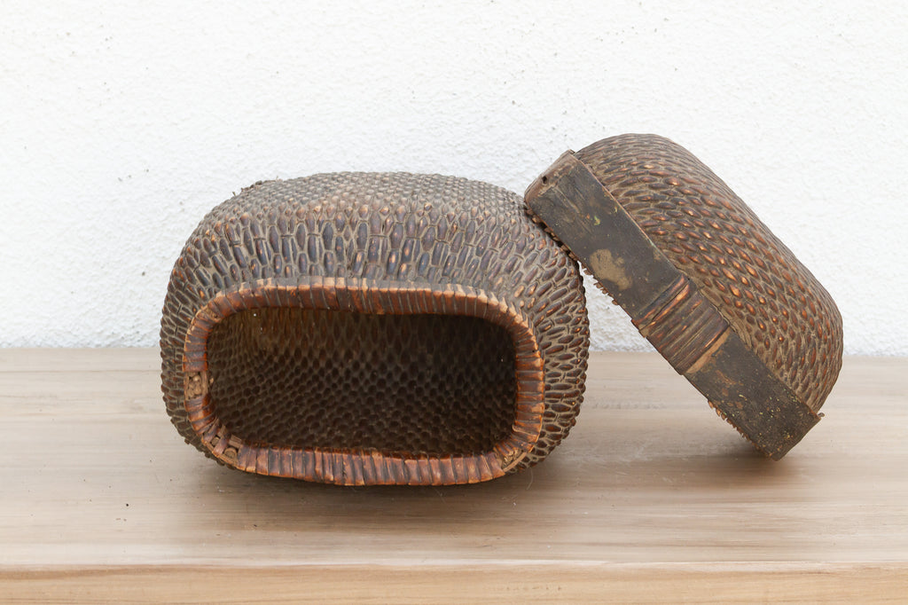 Antique Rustic Charming Woven Basket