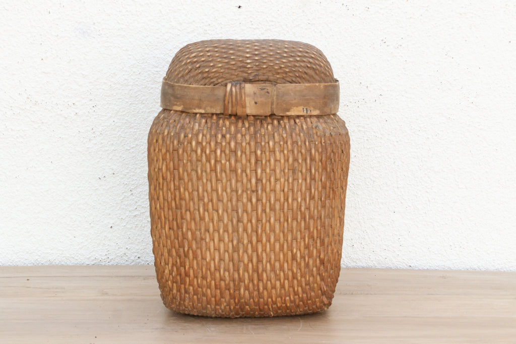 Antique Harvest Basket with Original Lid