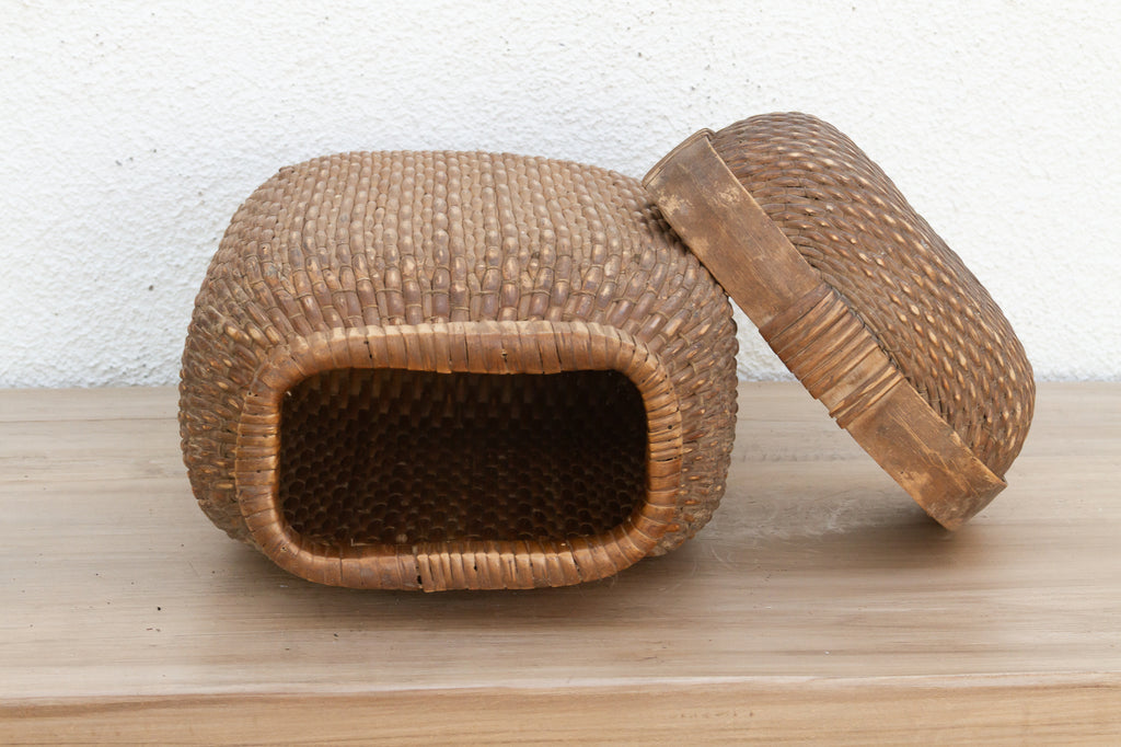Antique Harvest Basket with Original Lid