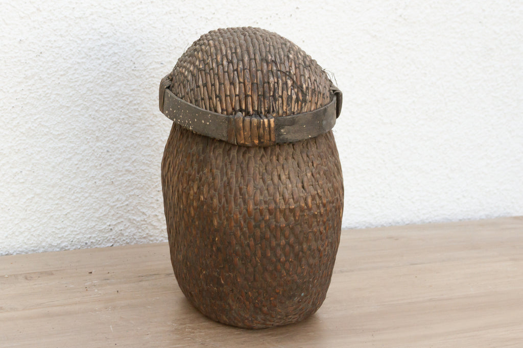 Old Farmhouse Woven Lidded Storage Bin