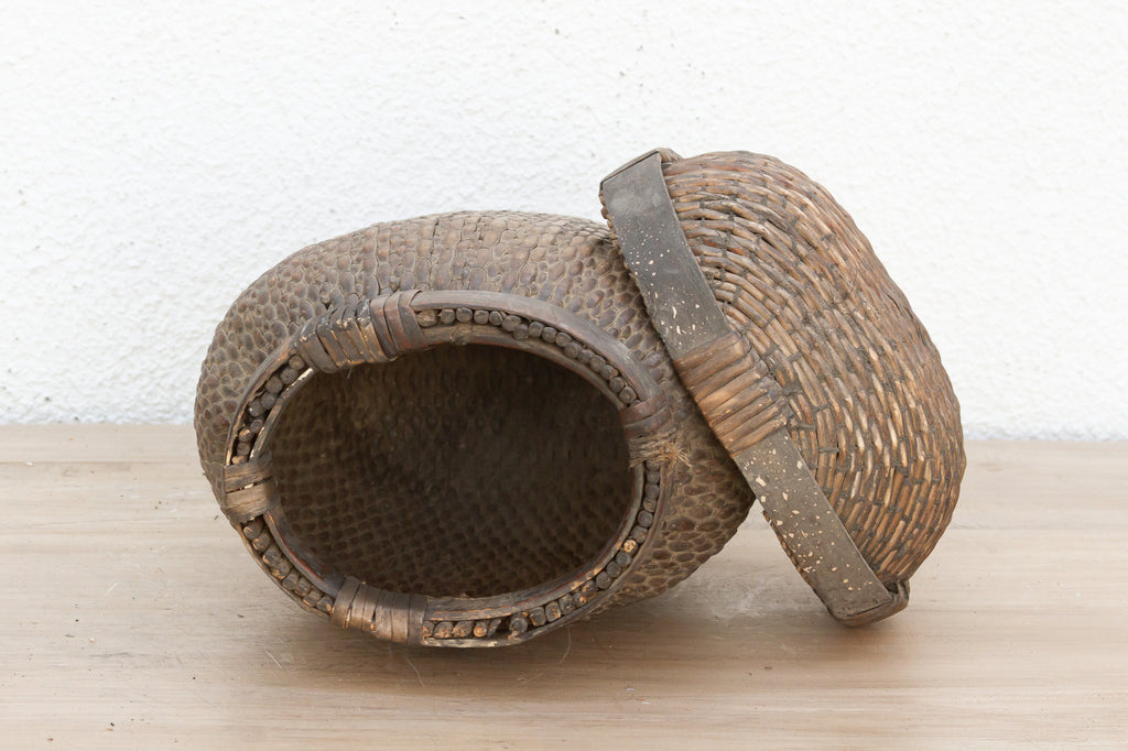 Old Farmhouse Woven Lidded Storage Bin