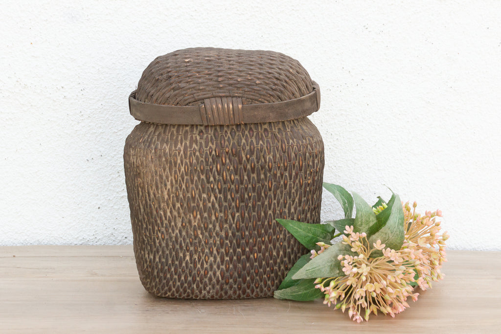 Authentic Storage Basket w/Aged Patina