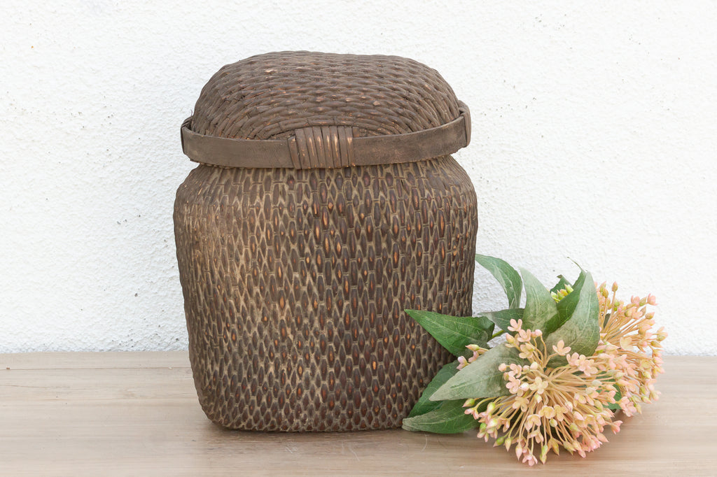 Authentic Storage Basket w/Aged Patina