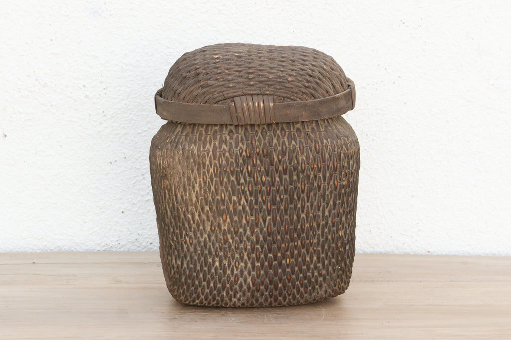 Authentic Storage Basket w/Aged Patina