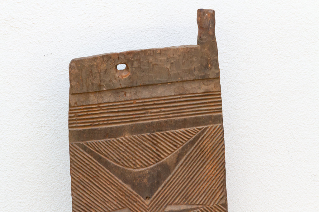 Ancient Hourglass Carved Motif African Door