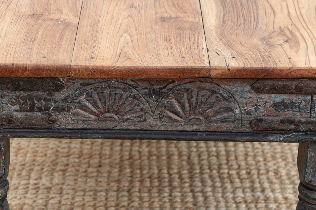 Long Antique Indian Takhat Teak Coffee Table