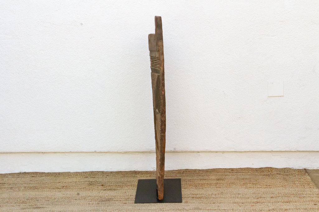 Ancient Hourglass Carved Motif African Door