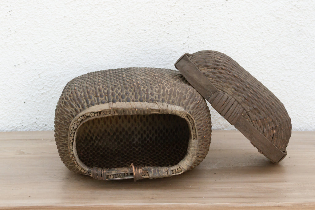 Authentic Storage Basket w/Aged Patina
