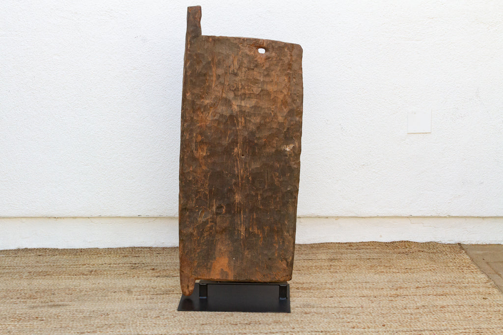 Ancient Hourglass Carved Motif African Door