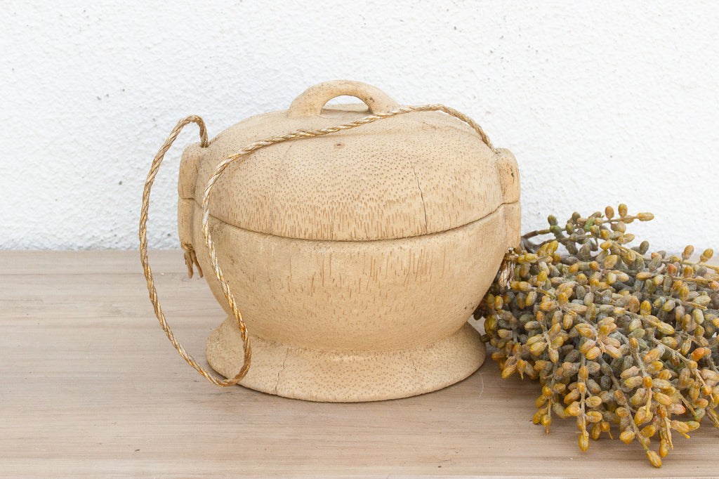 Bleached Wood Antique Food Basket