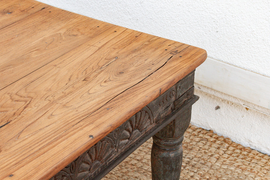 Long Antique Indian Takhat Teak Coffee Table
