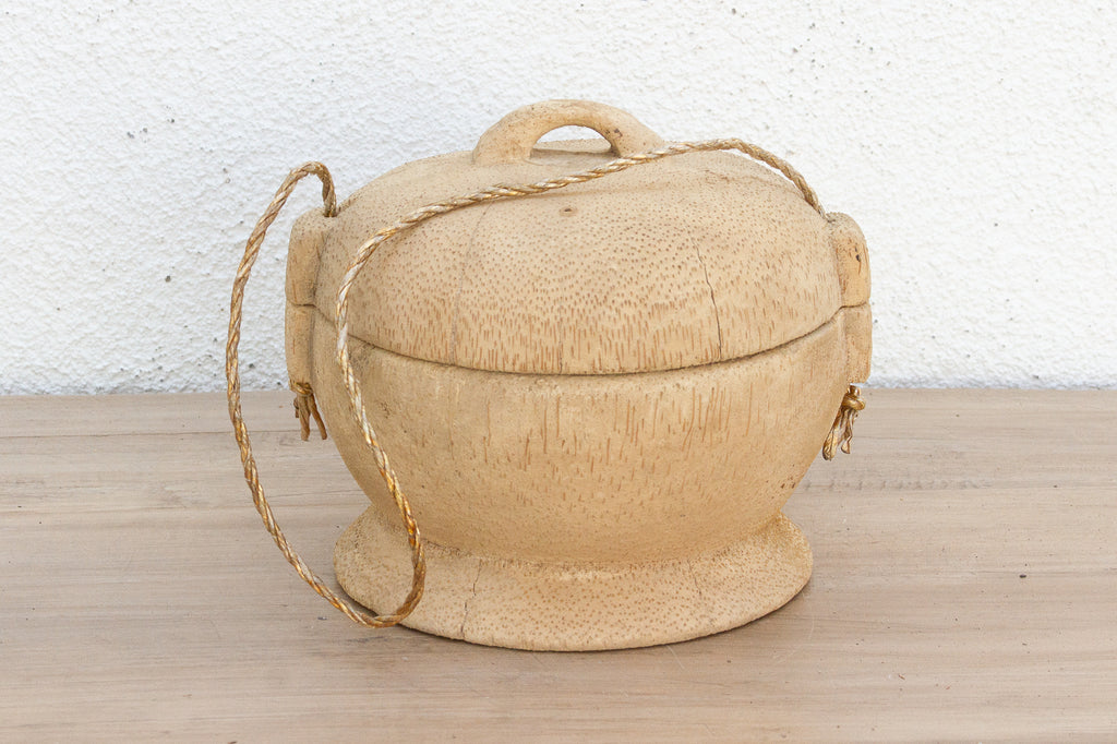 Bleached Wood Antique Food Basket