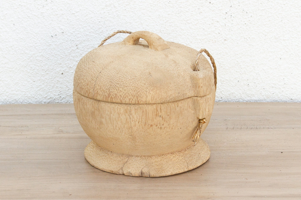 Bleached Wood Antique Food Basket