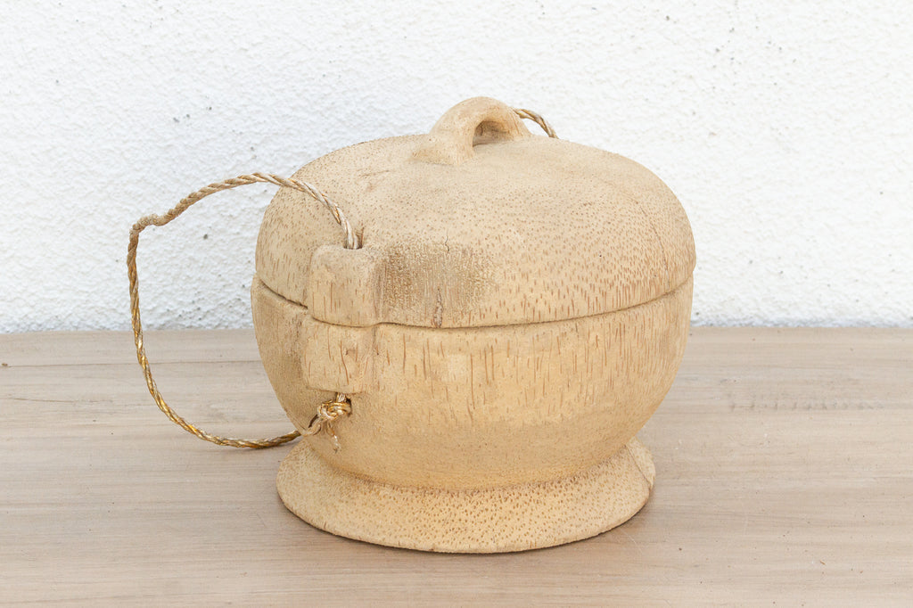Bleached Wood Antique Food Basket
