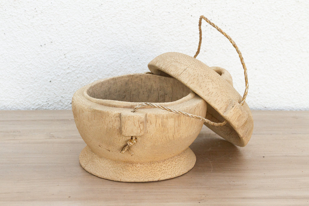 Bleached Wood Antique Food Basket