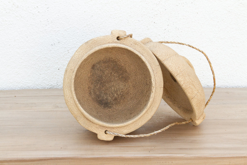 Bleached Wood Antique Food Basket