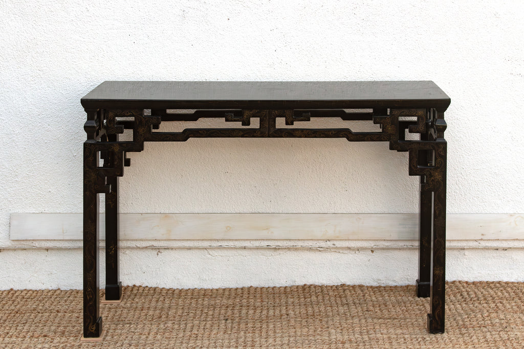 Vintage Black Lacquer Altar Table w/Gold Details (Trade)
