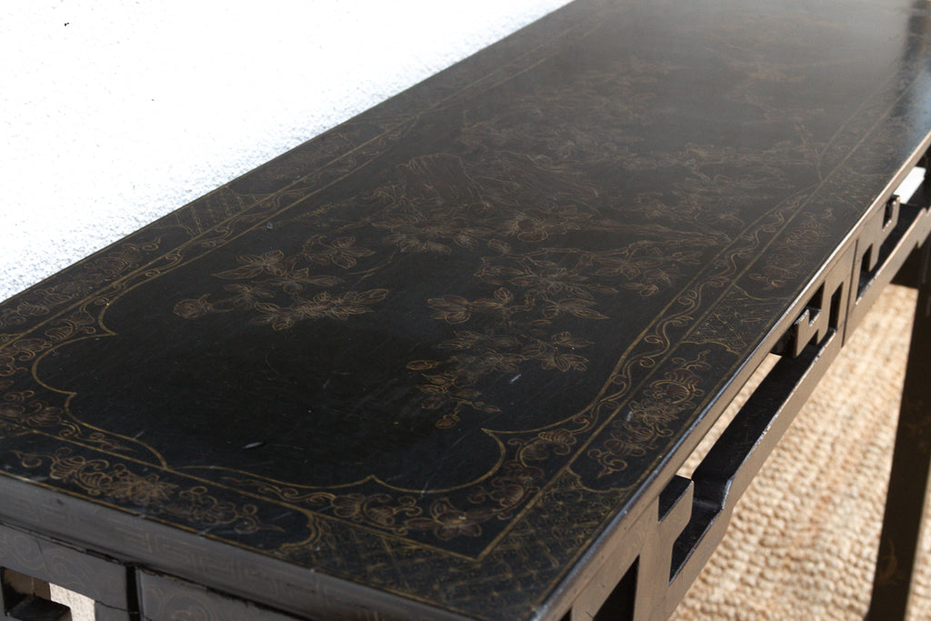 Vintage Black Lacquer Altar Table w/Gold Details (Trade)