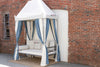 Coastal White & Blue Moroccan Canopy Daybed