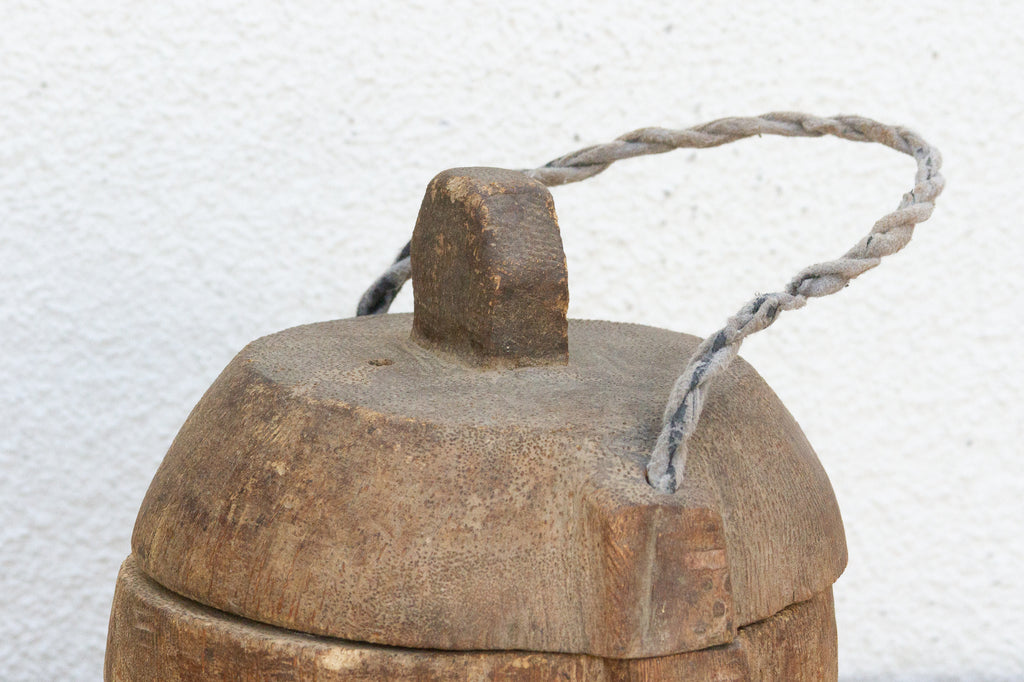 Antique Wooden Bowl w/ Rope Handle