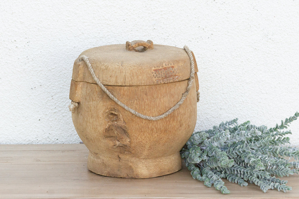 Large Antique Wooden Grain Container