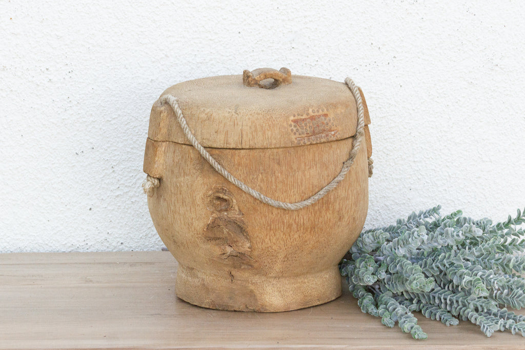 Large Antique Wooden Grain Container