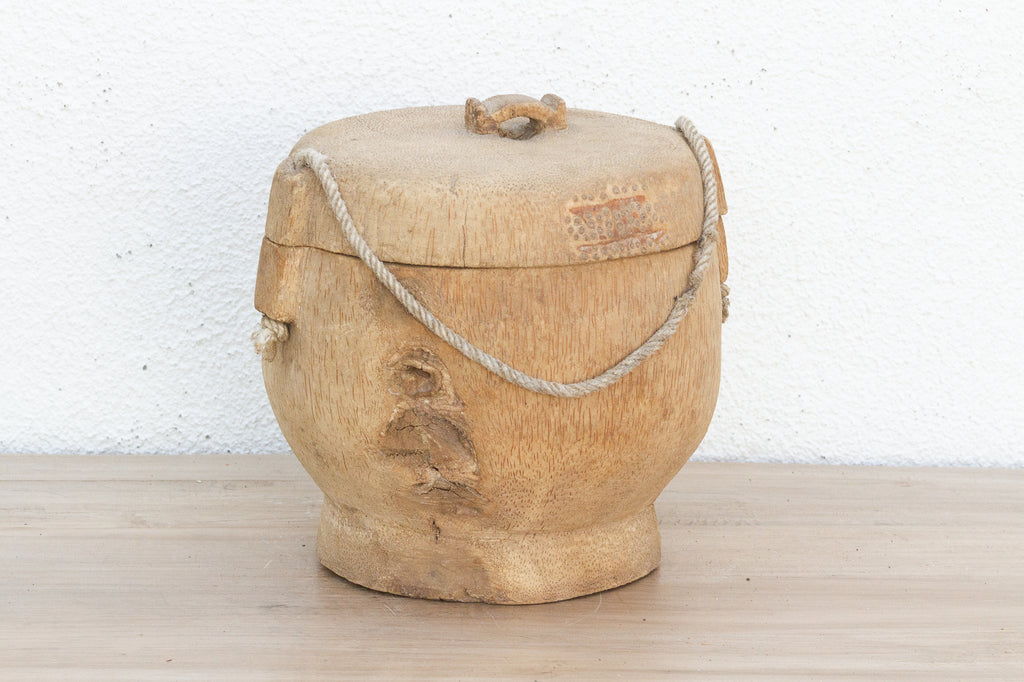 Large Antique Wooden Grain Container