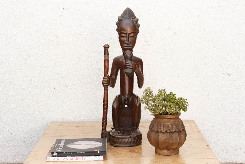 Handcarved African Chokwe Chief Figure