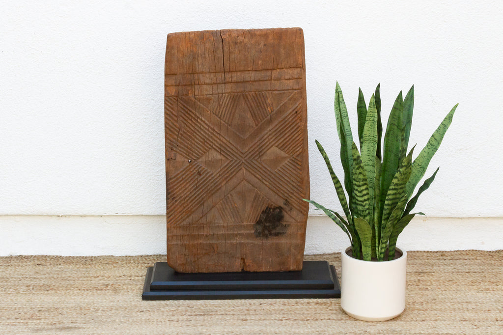1920's Bwa Gurunsi Geometric Carved Door