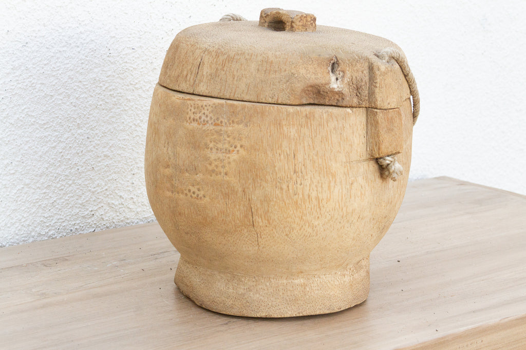 Large Antique Wooden Grain Container