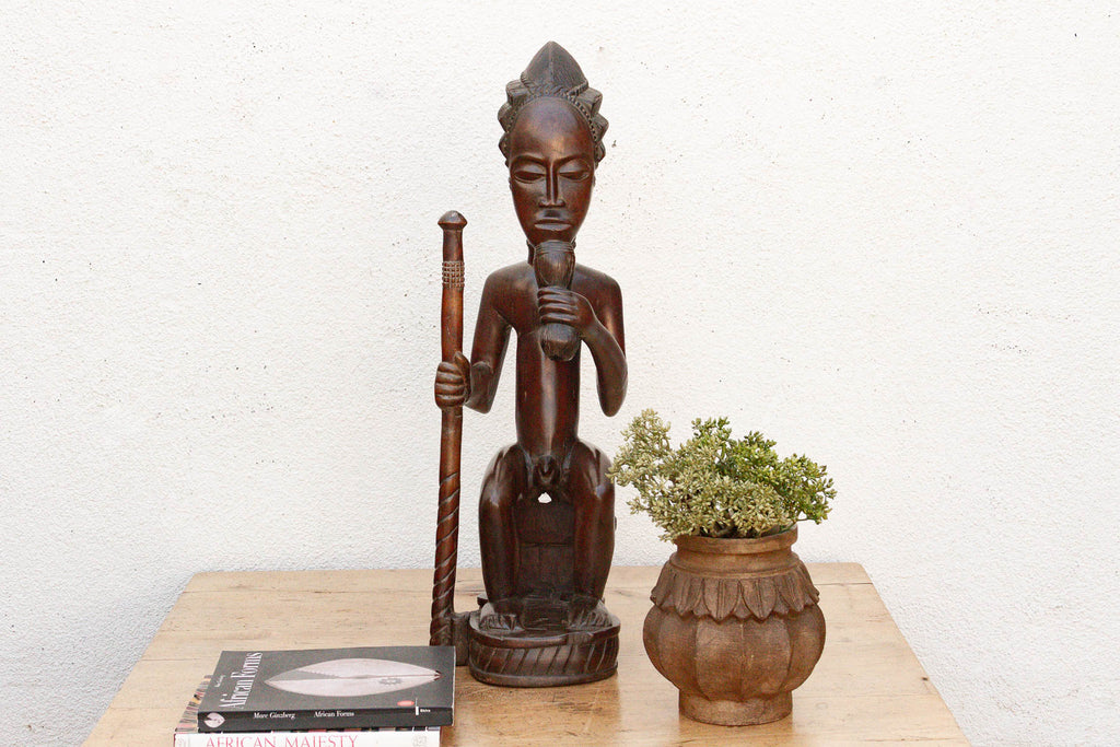 Handcarved African Chokwe Chief Figure