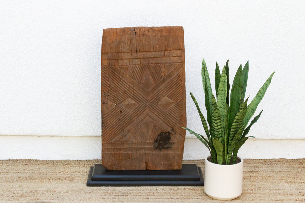 1920's Bwa Gurunsi Geometric Carved Door