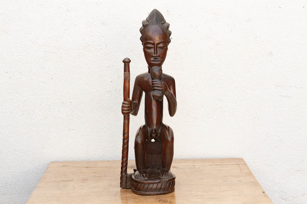 Handcarved African Chokwe Chief Figure