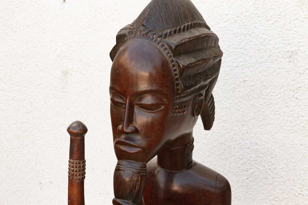 Handcarved African Chokwe Chief Figure