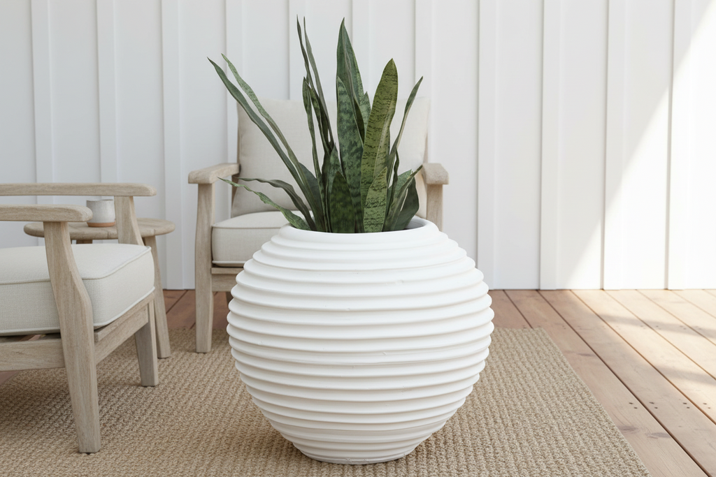 Modern White Mediterranean Beehive Planter