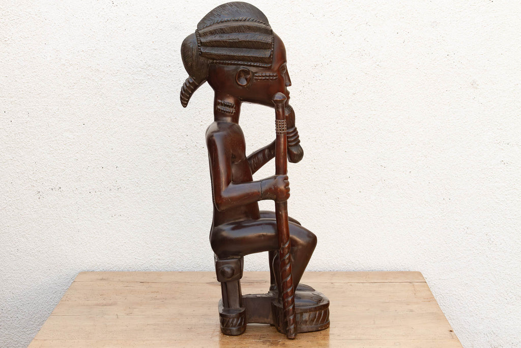 Handcarved African Chokwe Chief Figure